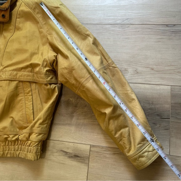 Wilsons Adventure Bound VTG Cream Yellow Leather Bomber Collared Pilot's Jacket - Picture 13 of 13